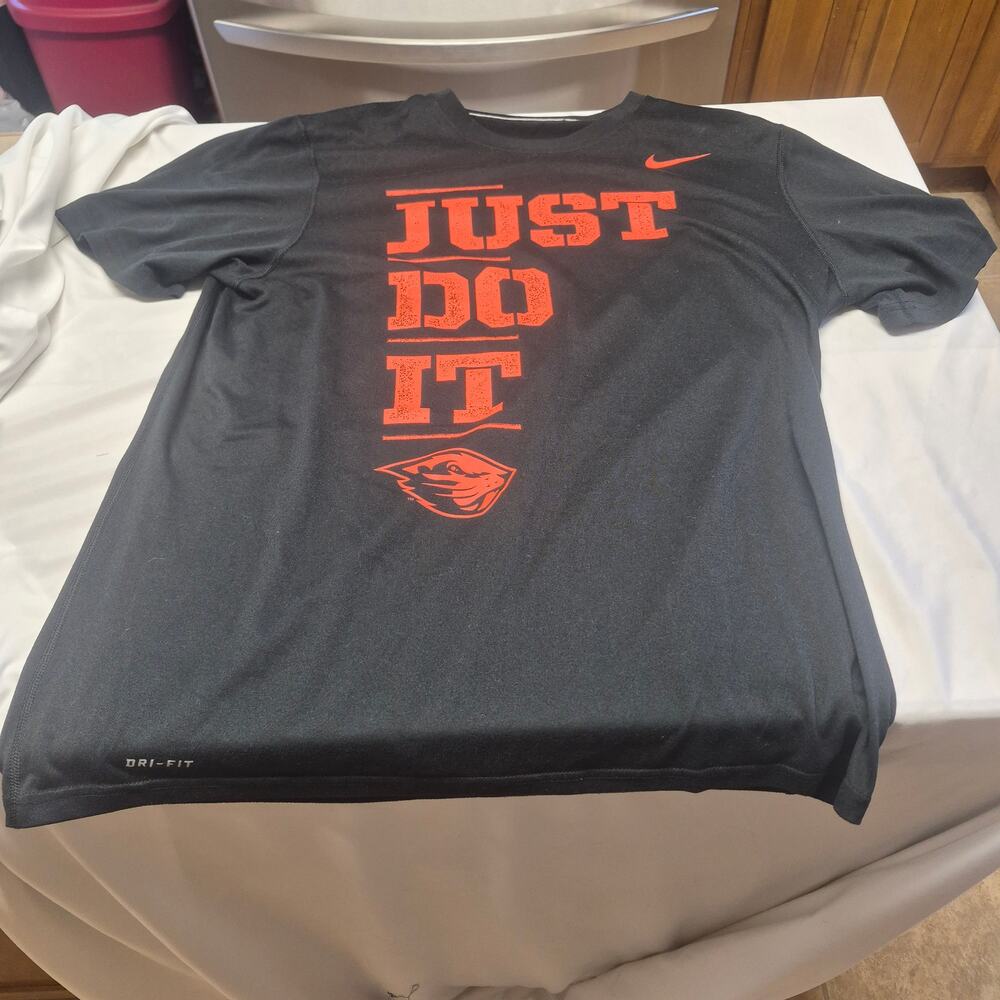 Nike Oregon State Beavers Just Do It Dri-FIT Shirt Men’s Large Black OSU